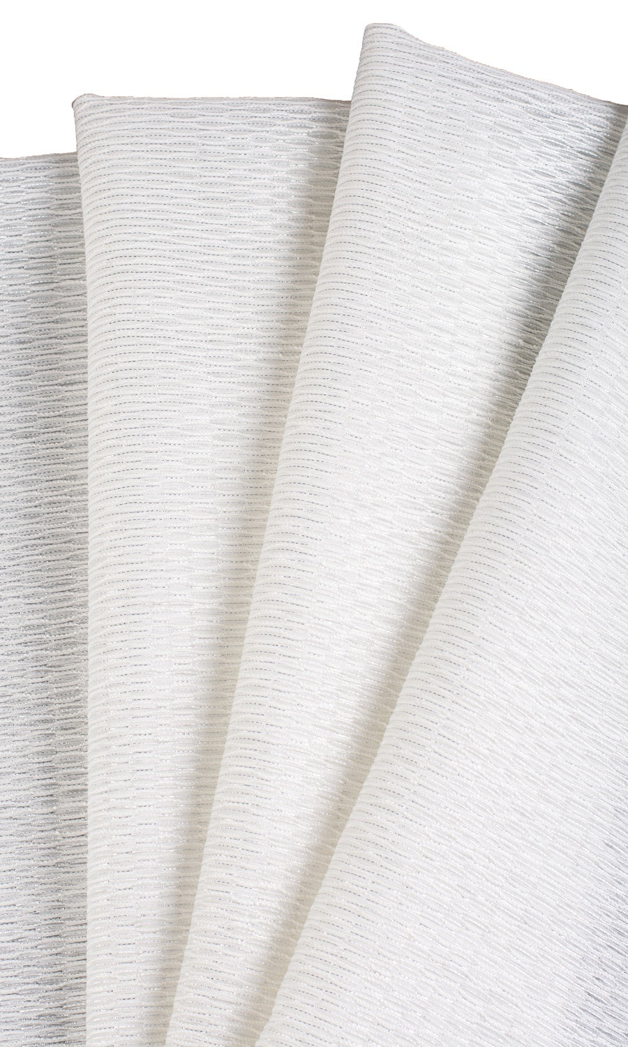 Textured Sheer Home Textile Fabric Material By the Yard (White)