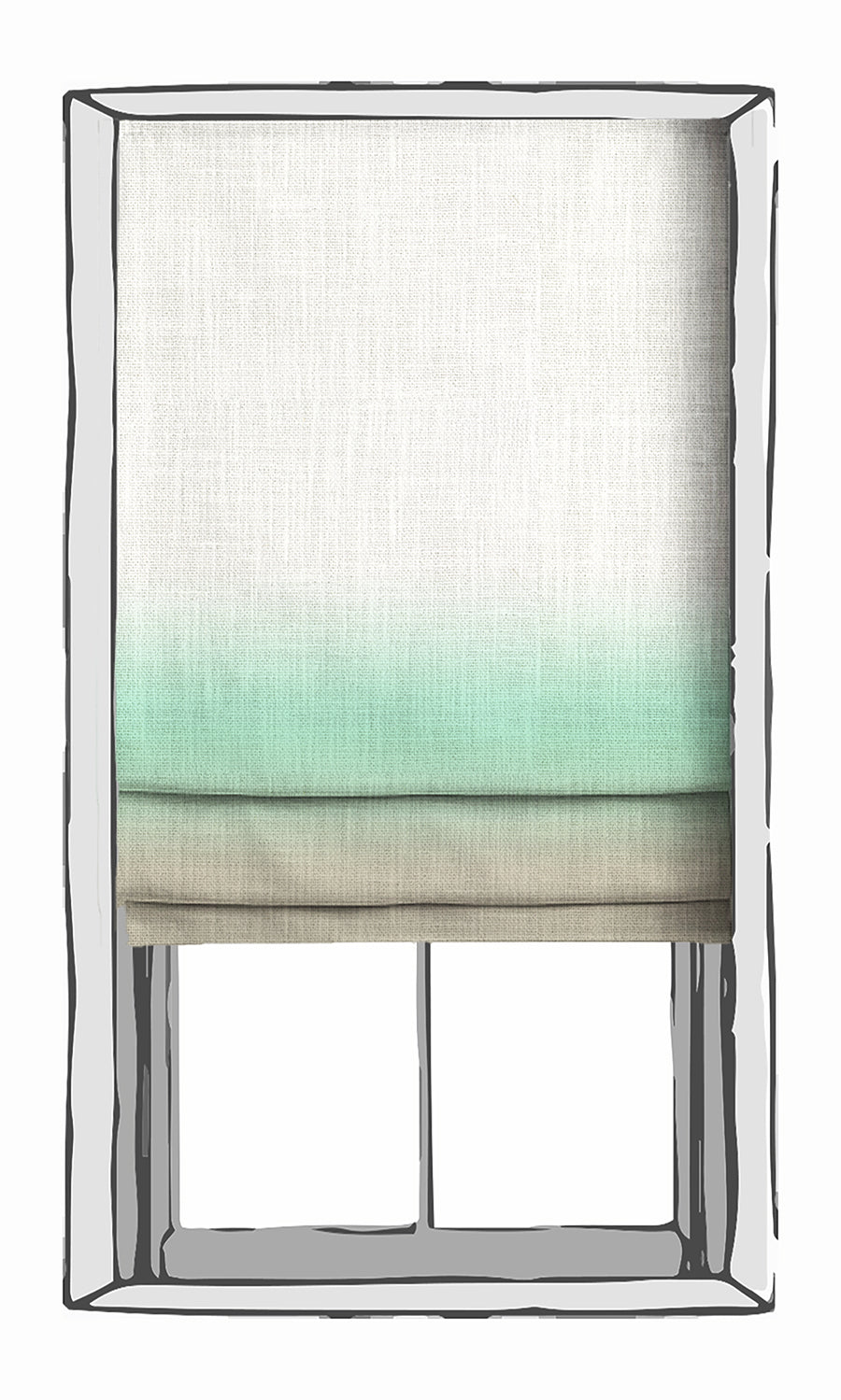 3-Tone Ombre Window Treatments Fabric By the Yard (Green/ Beige)