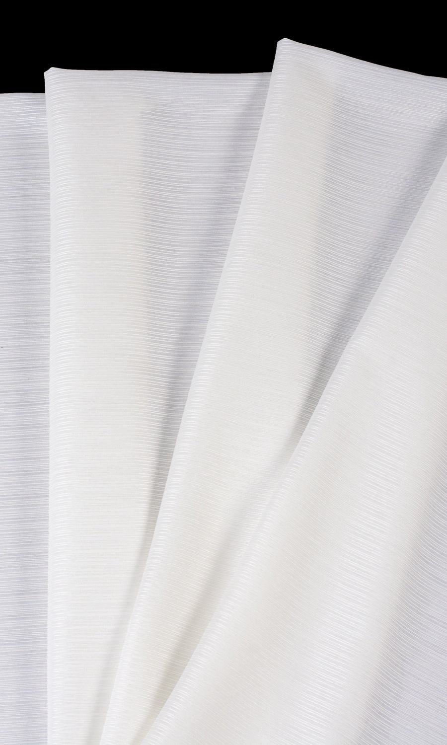 Striped Sheer Fabric Material By the Yard (Chiffon White)
