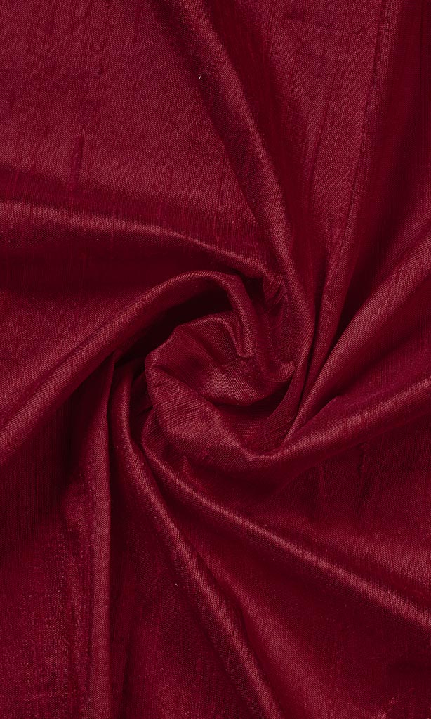 Pure Silk Home Décor Fabric By the Yard (Raspberry Red)