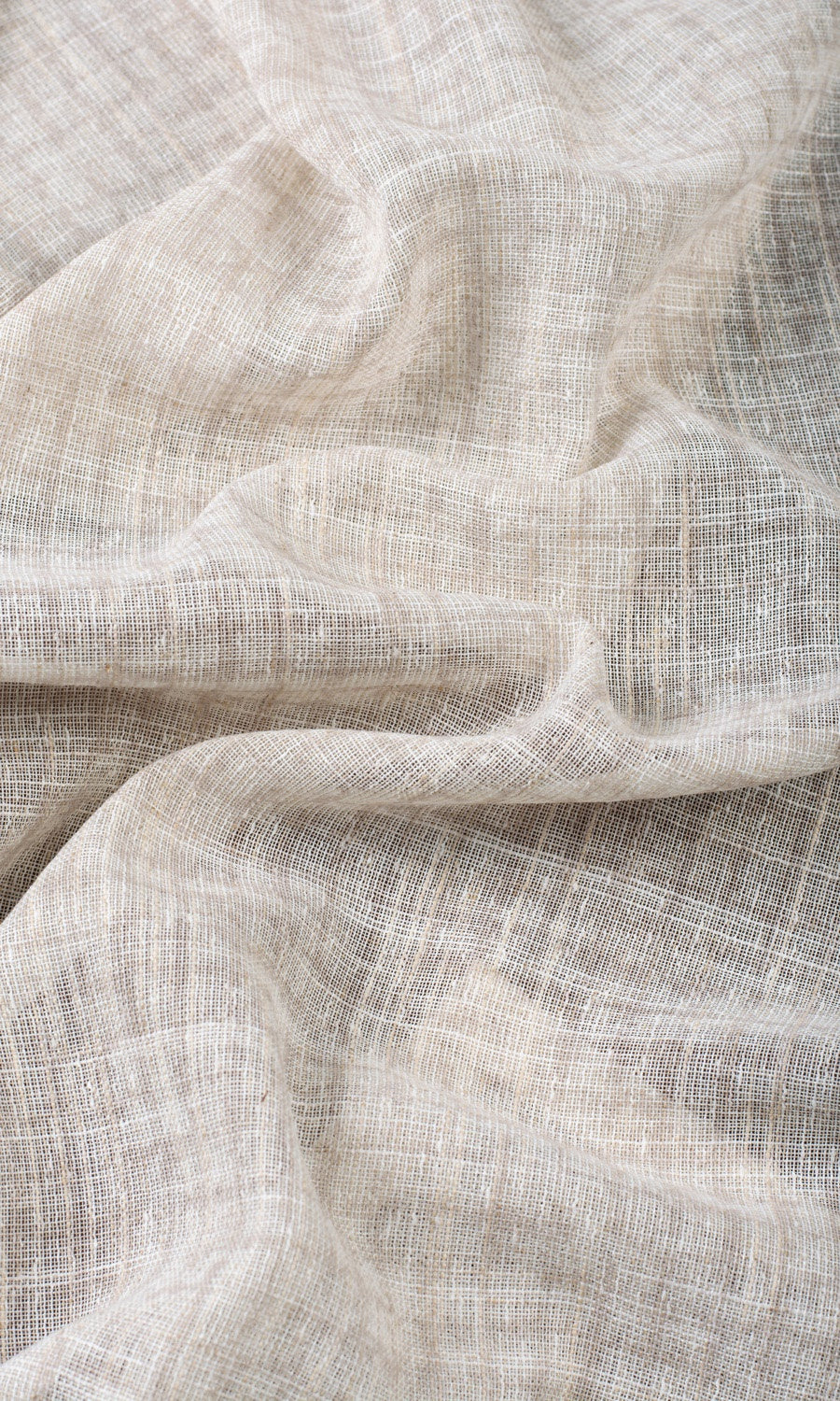 Checked Sheer Fabric Sample for Roman Blinds & Shades (Cream/ Pale Beige)