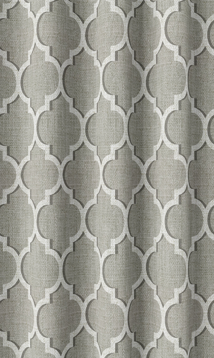Trellis Tile Print Home Décor Fabric By the Metre (Grey/ White)