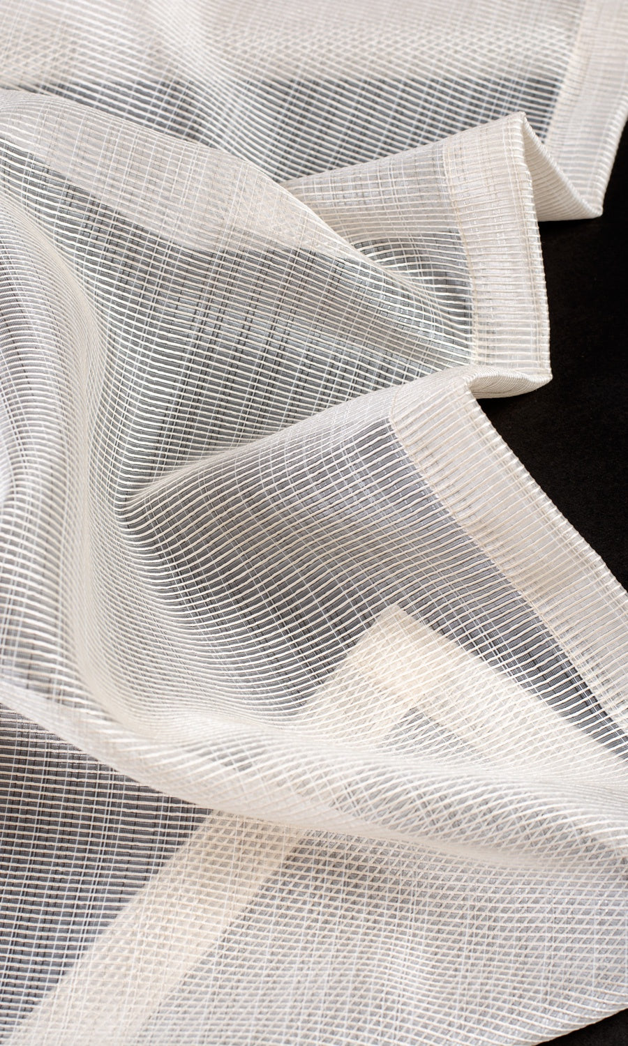 Textured Sheer Fabric Material By the Yard (Ivory/ Pale Beige)