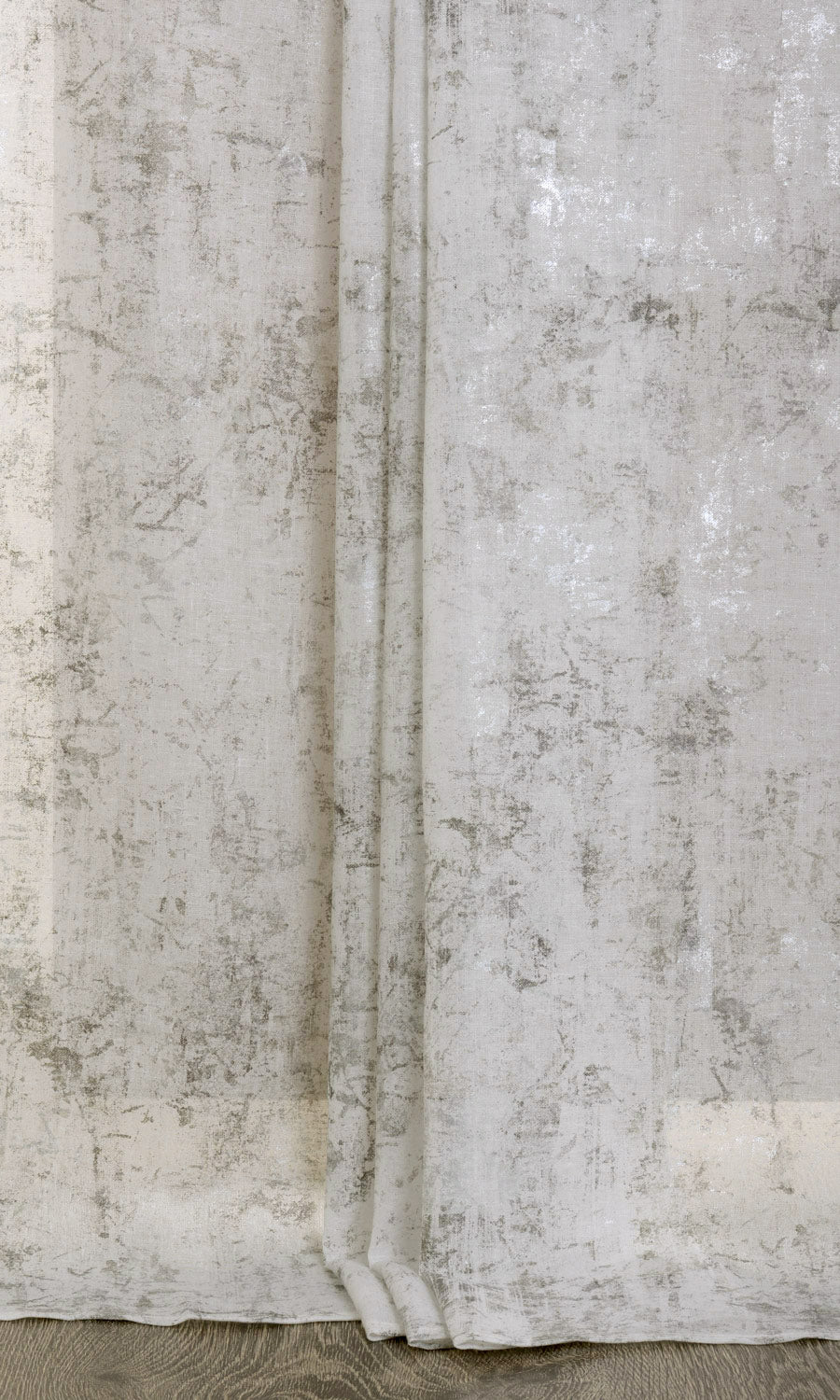 Sheer Window Treatments Fabric By the Yard (White/ Metallic Silver/ Grey)