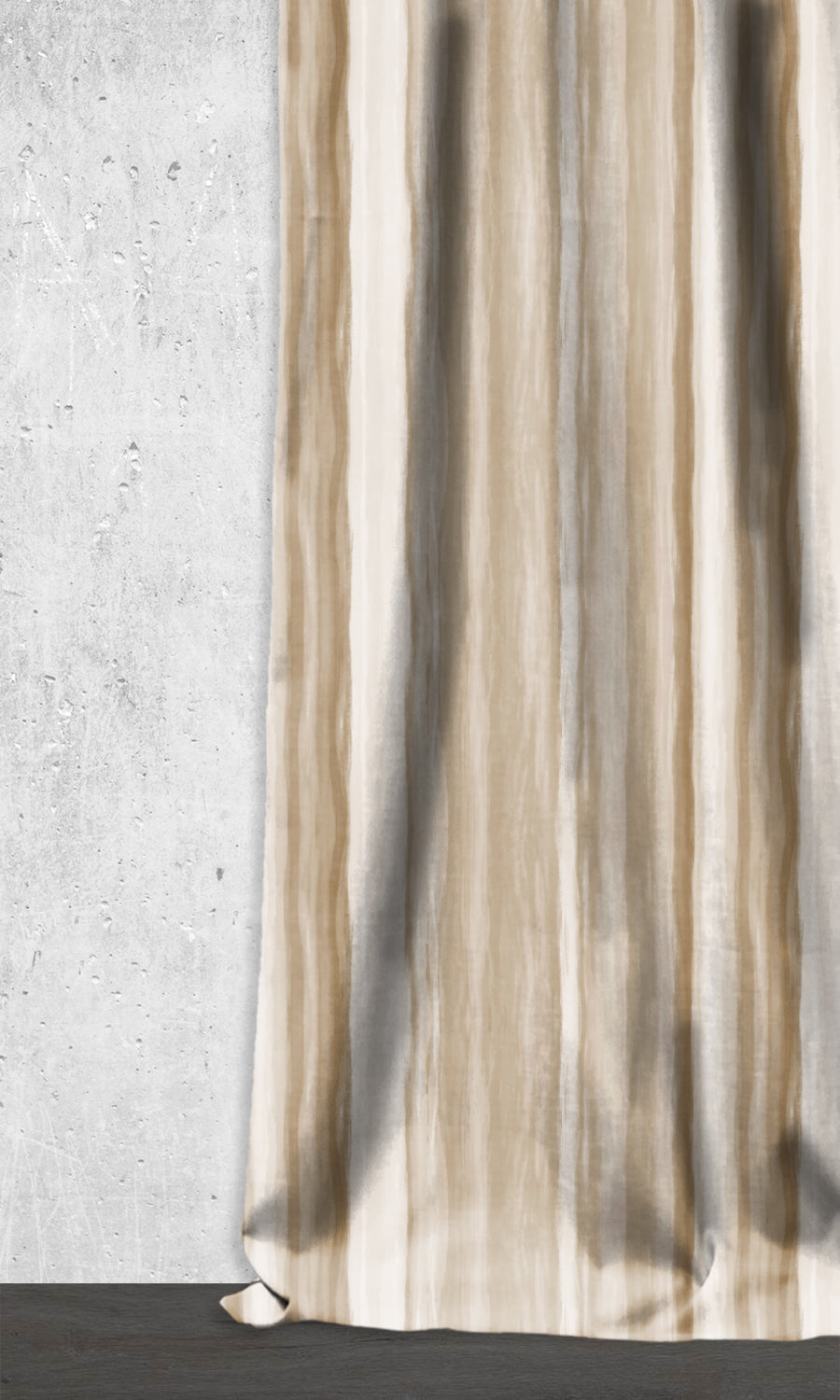 Room Darkening Striped Window Treatments Fabric By the Yard (Brown/ Beige)