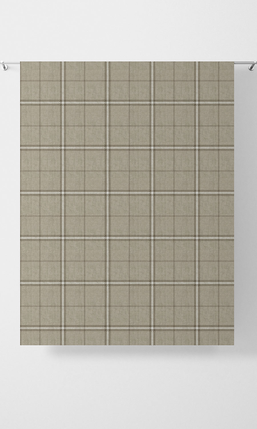 Checkered Home Textile Fabric Material Sample (Grey-Beige/ Brown)