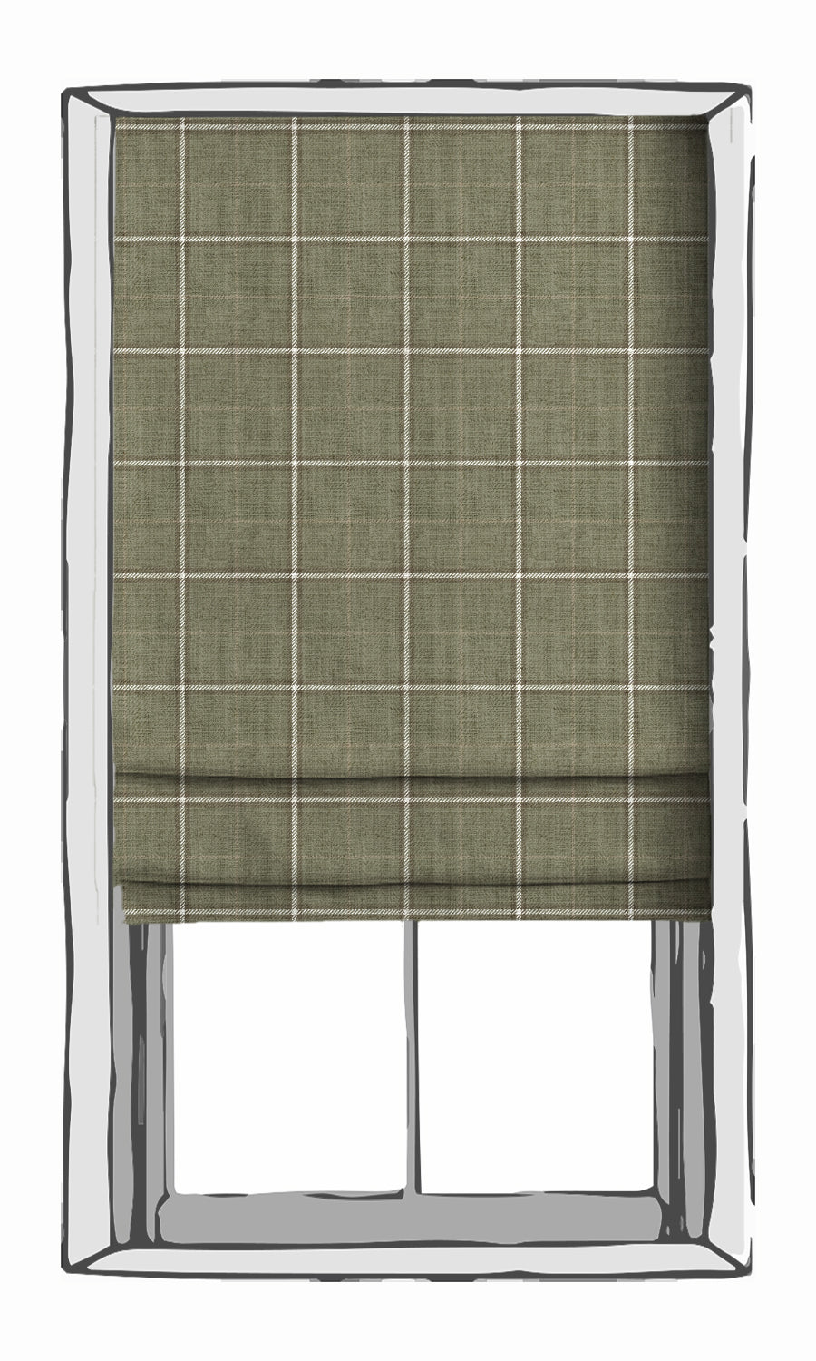 Check Patterned Fabric Material By the Yard (Olive Green)