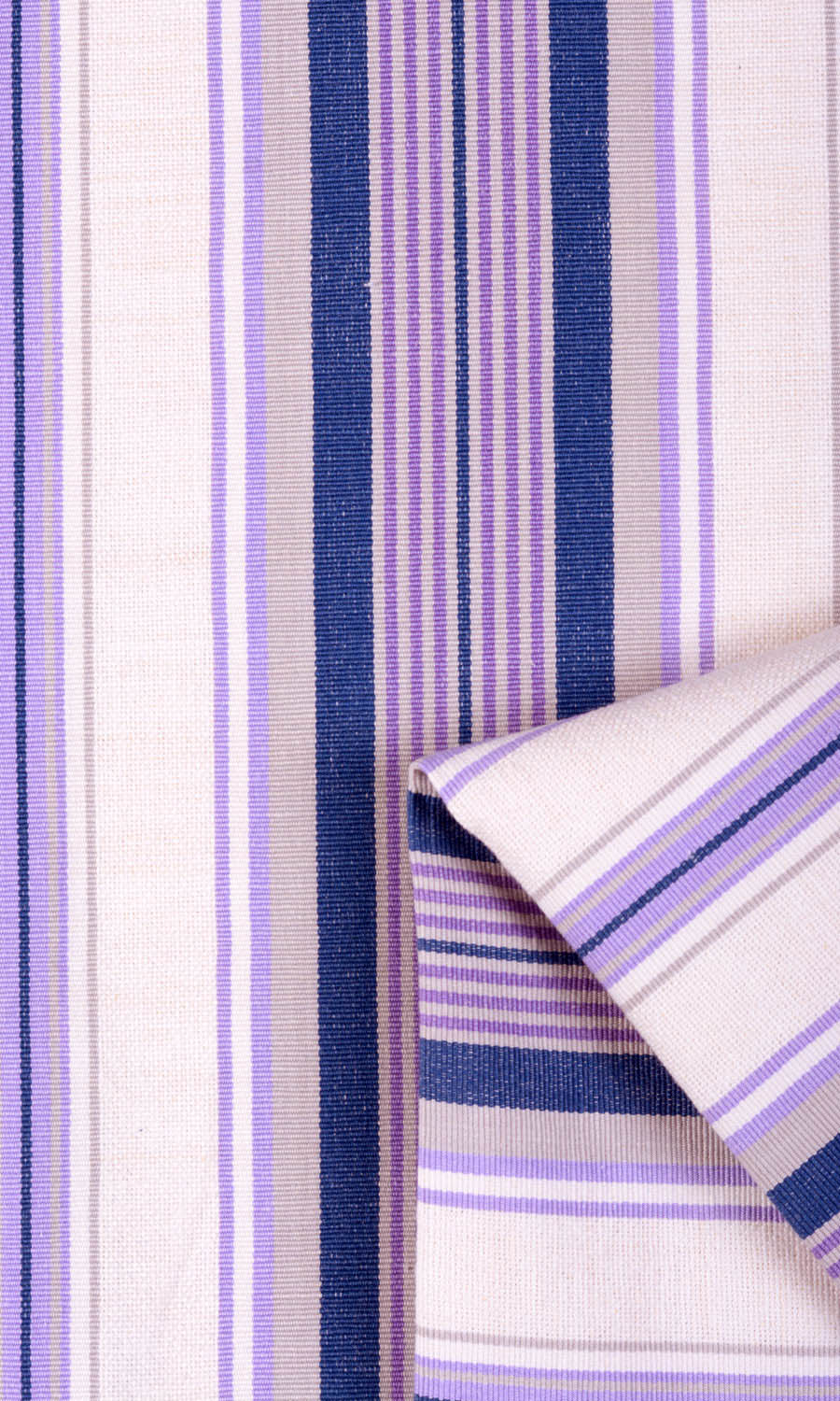 Striped Cotton Fabric Sample for Roman Blinds & Shades (Violet/ White)