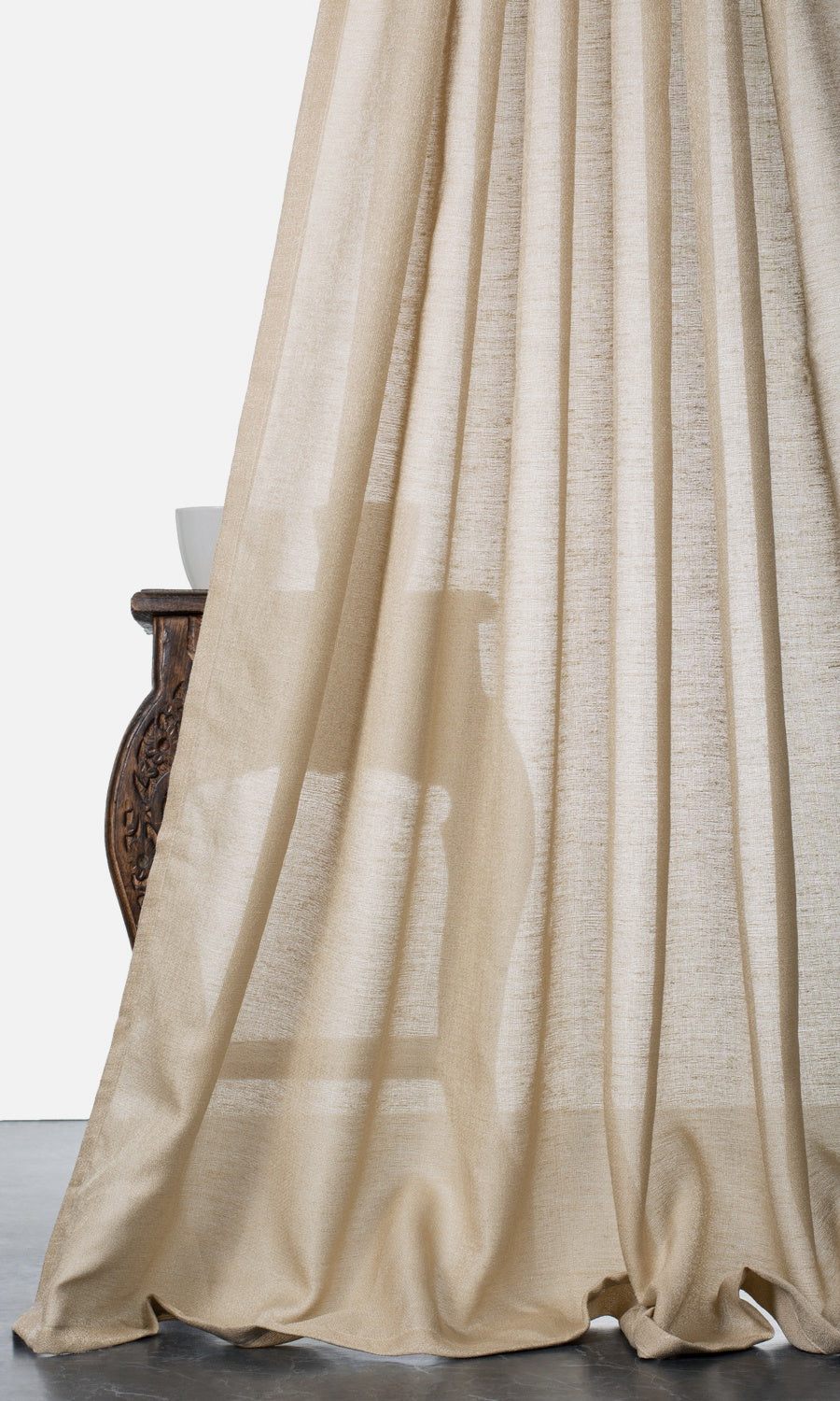 Plain Sheer Home Décor Fabric By the Yard (Hazelnut Beige)