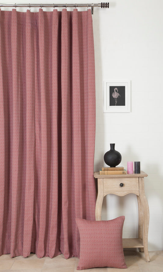 Cotton Fabric Blinds (Pink/ Grey)