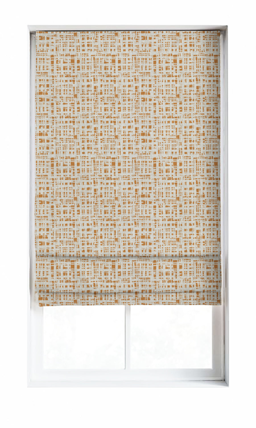 Abstract Print Window Treatments Fabric By the Metre (Eggshell White/ Orange)