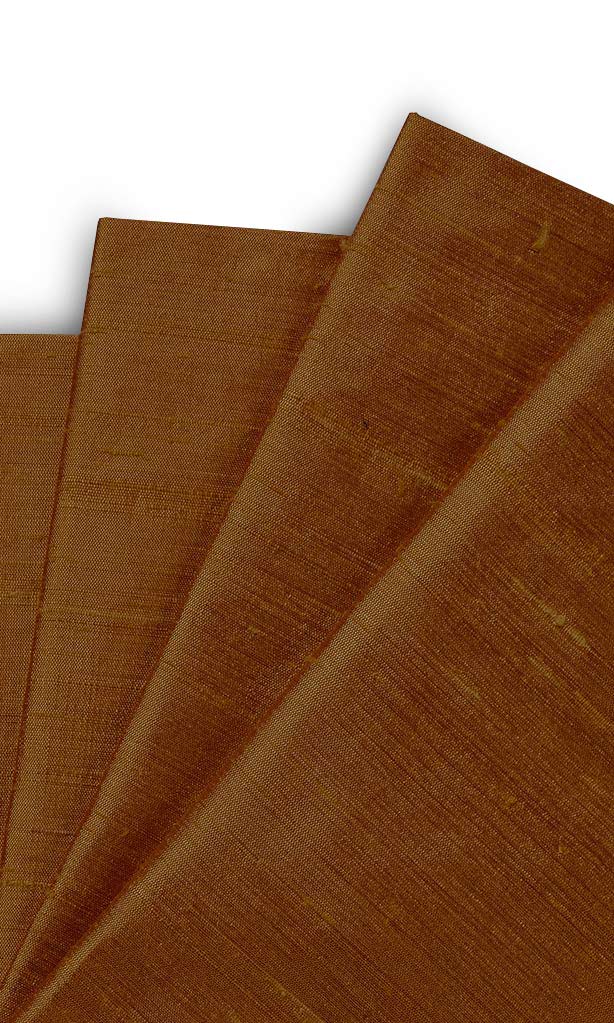 Pure Silk Window Treatments Fabric By the Yard (Copper Orange)