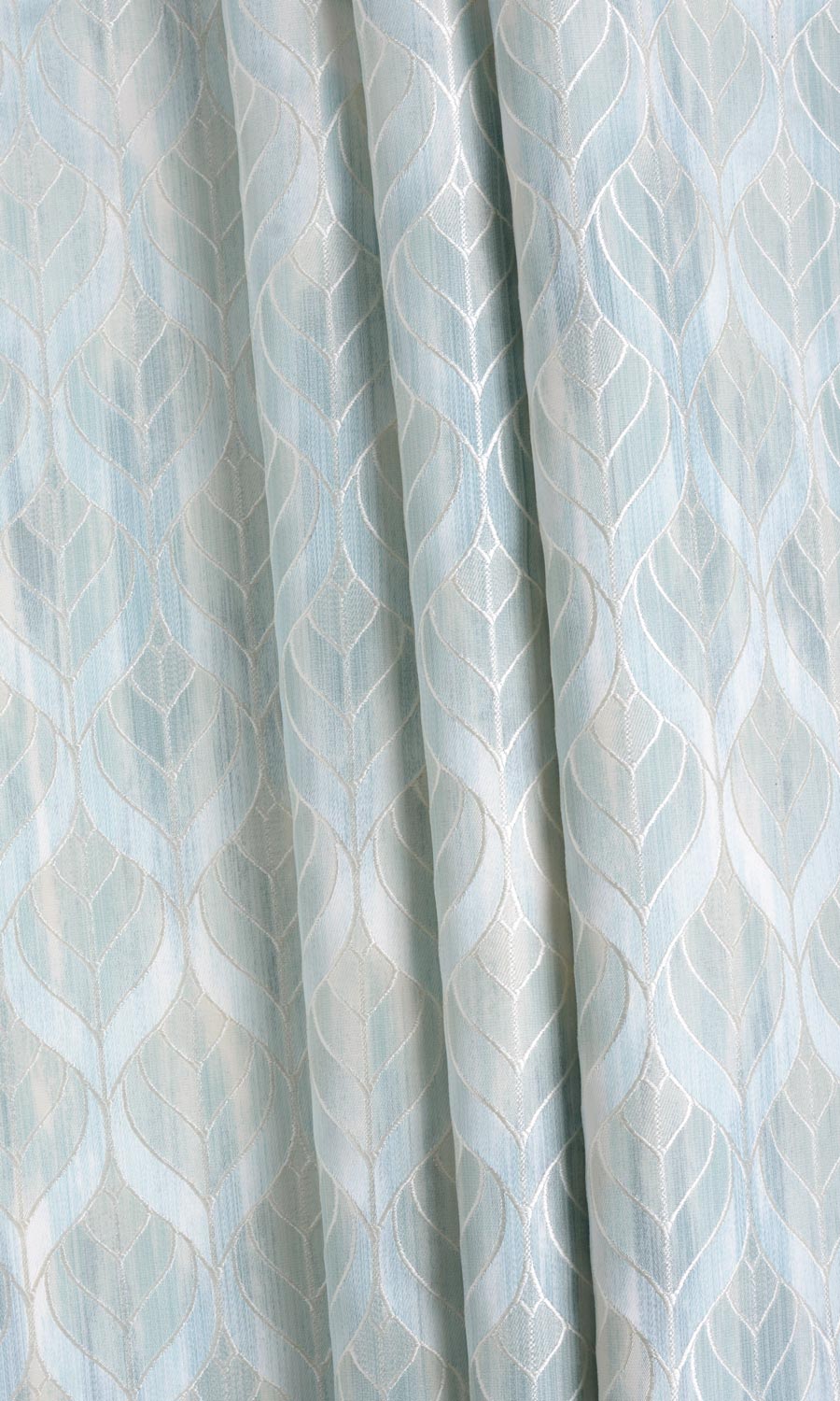Petal Patterned Fabric Sample for Roman Blinds & Shades (Pale Aqua Blue)