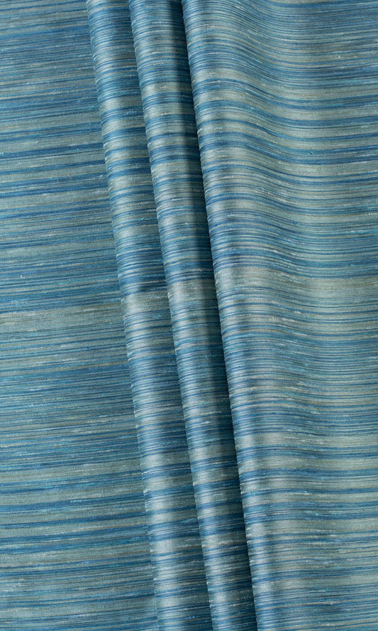 Textured Faux Silk Home Décor Fabric By the Yard (Blue/ Grey)