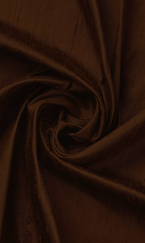 Pure Silk Home Décor Fabric By the Yard (Brown)