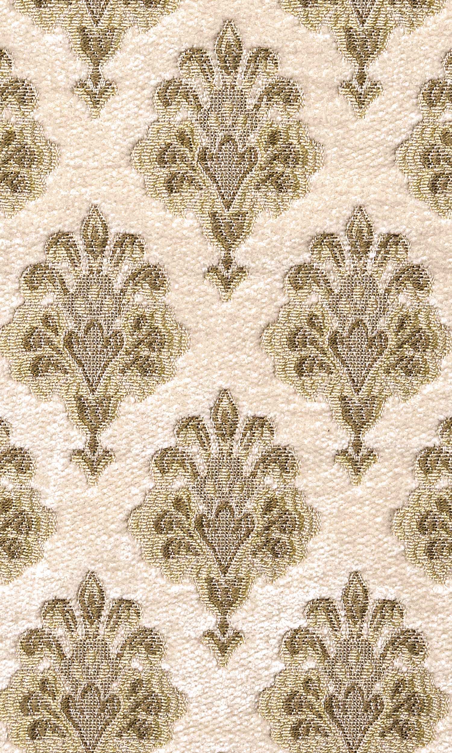 Damask Velvet Home Textile Fabric Material Sample (Beige/ Brown)