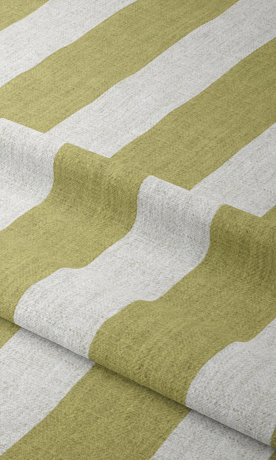 Striped Window Treatments Fabric By the Metre (Chartreuse Green/ White)