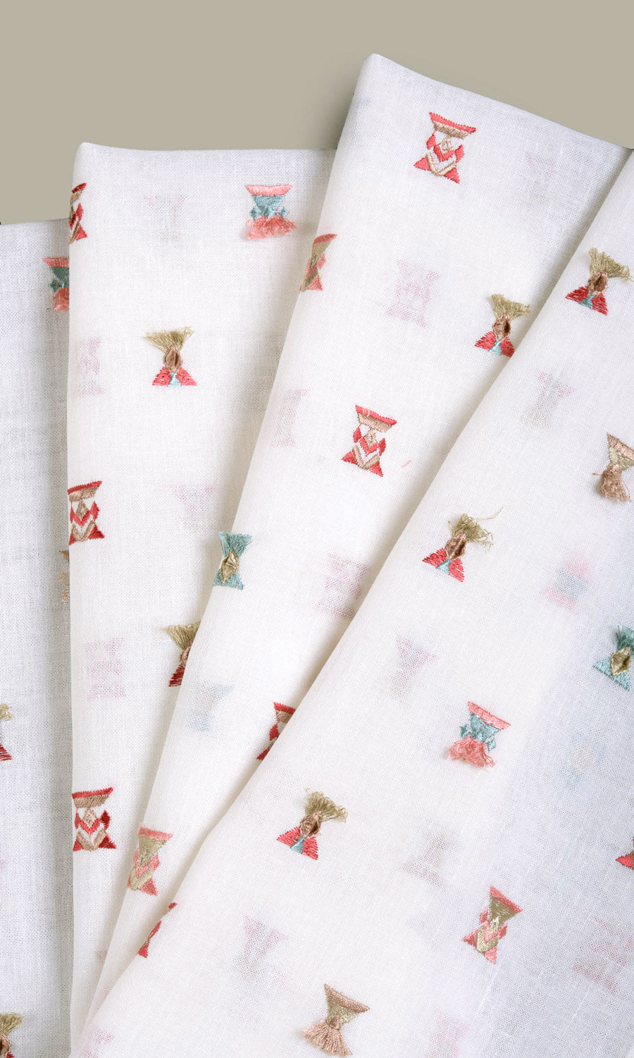 Semi Sheer Window Treatments Fabric By the Yard (Red/ Pink/ Beige/ Blue/ White)