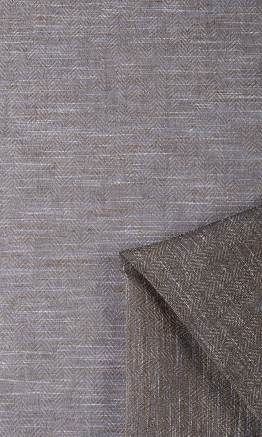 Herringbone Sheer Home Textile Fabric Material By the Yard (Grey/ Coffee Brown)