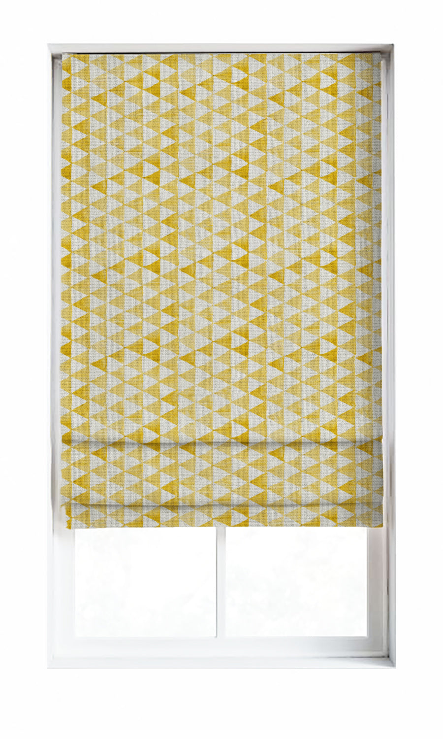 Triagonal Print Window Treatments Fabric By the Metre (Yellow)