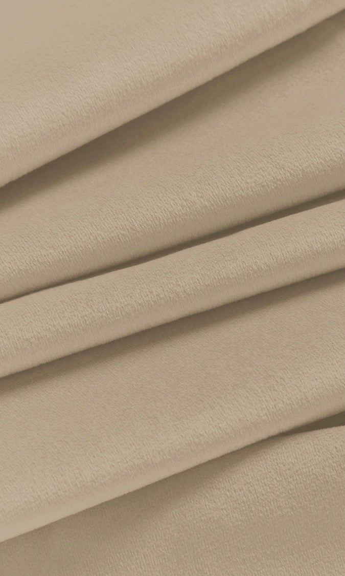 Velvet Home Textile Fabric Material By the Yard (Beige/ Tan)