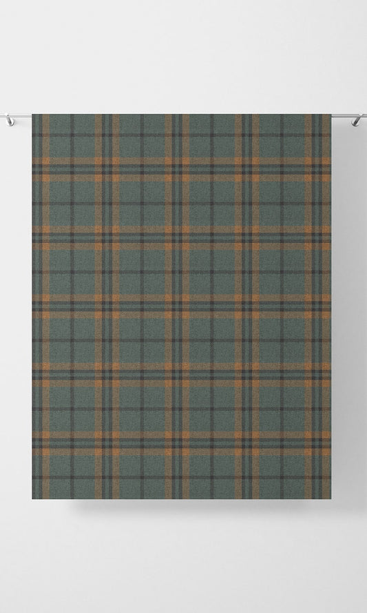 Plaid Home Décor Fabric By the Yard (Teal/ Mustard)