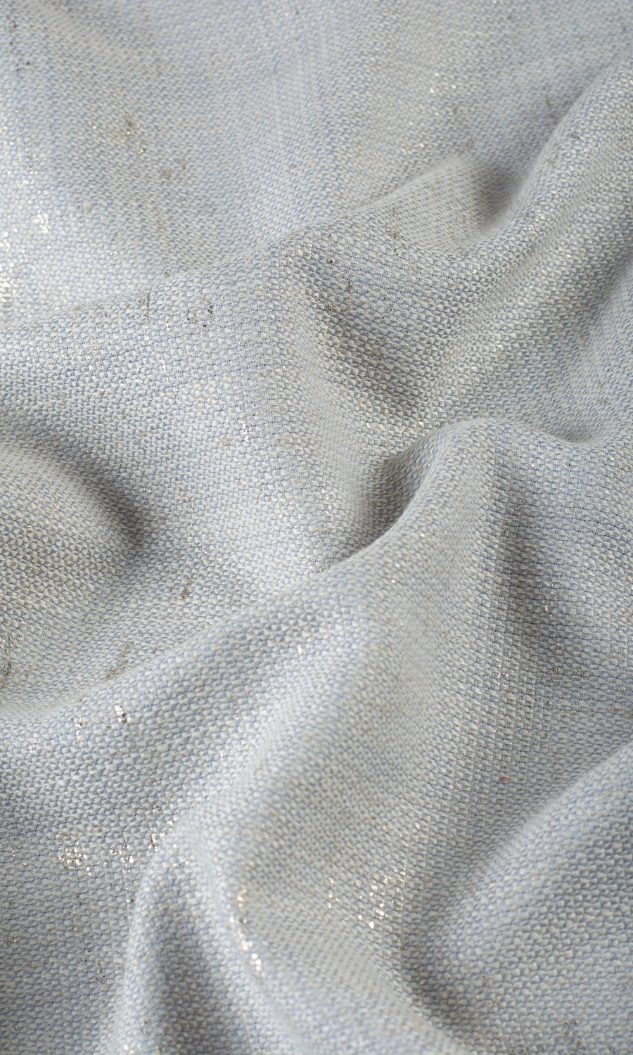 Metallic Accents Linen Blend Fabric Sample for Roman Blinds & Shades (Gray-Blue)