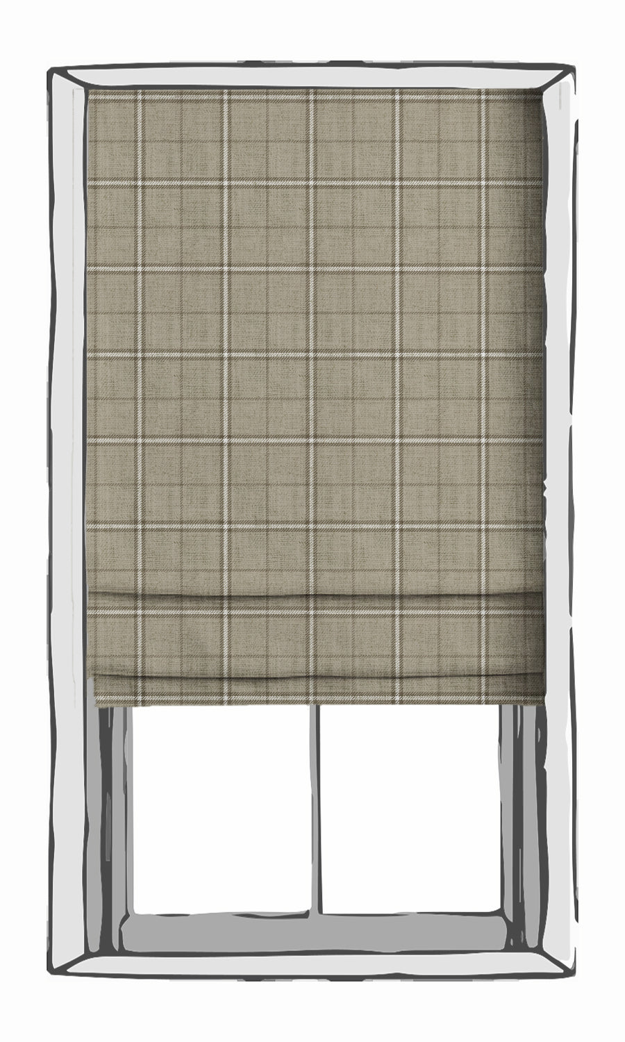 Checkered Fabric Material By the Yard (Grey-Beige/ Brown)