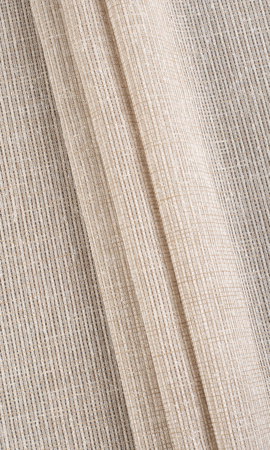 Checkered Sheer Home Textile Fabric Material By the Yard (Beige/ Brown)