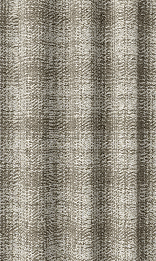 Plaid Patterned Home Textile Fabric Material By the Yard (Beige/ White)