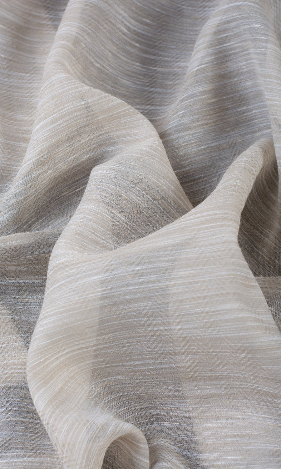 Textured Sheer Free Fabric Material Sample (Greige/ Cream)