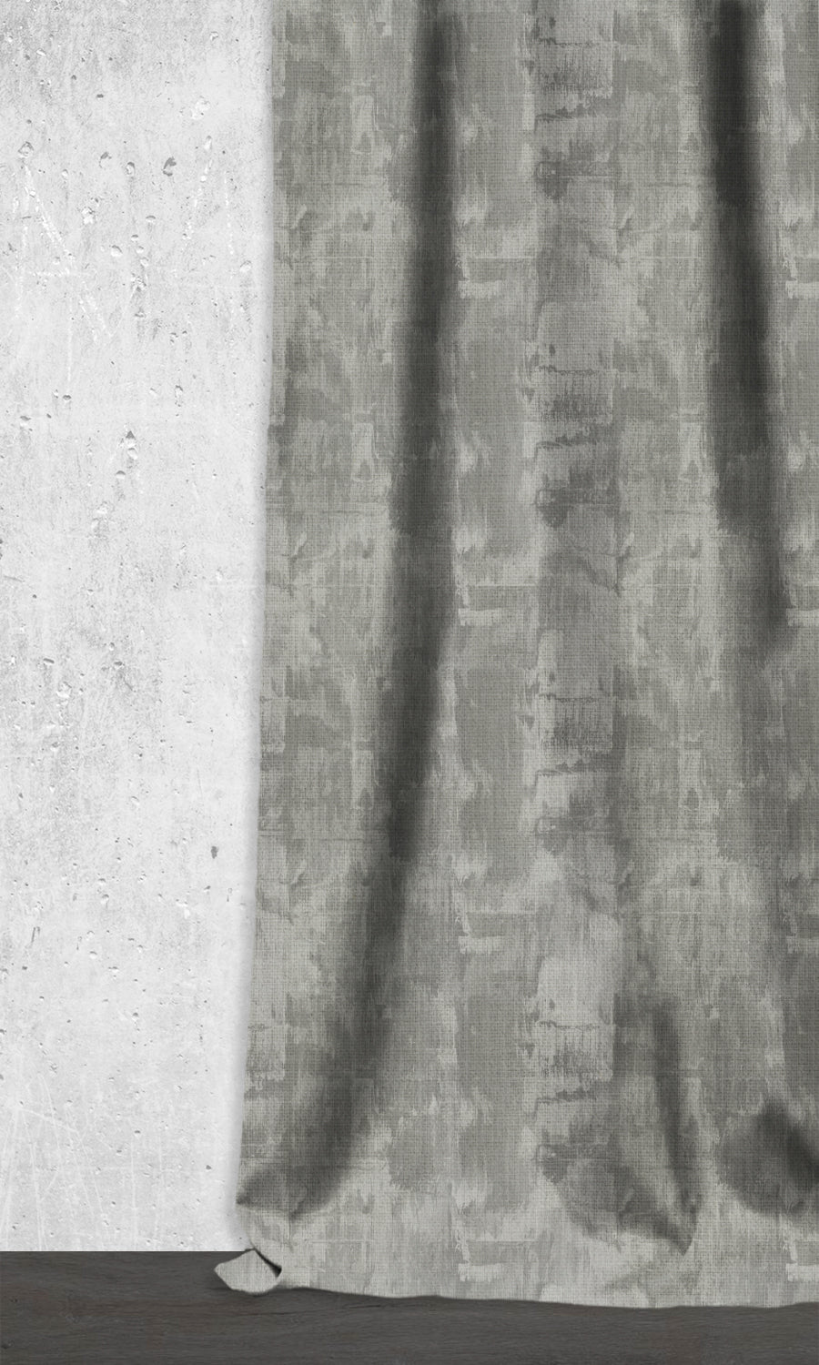 Watercolor Effect Striped Window Treatments Fabric Sample (Grey)