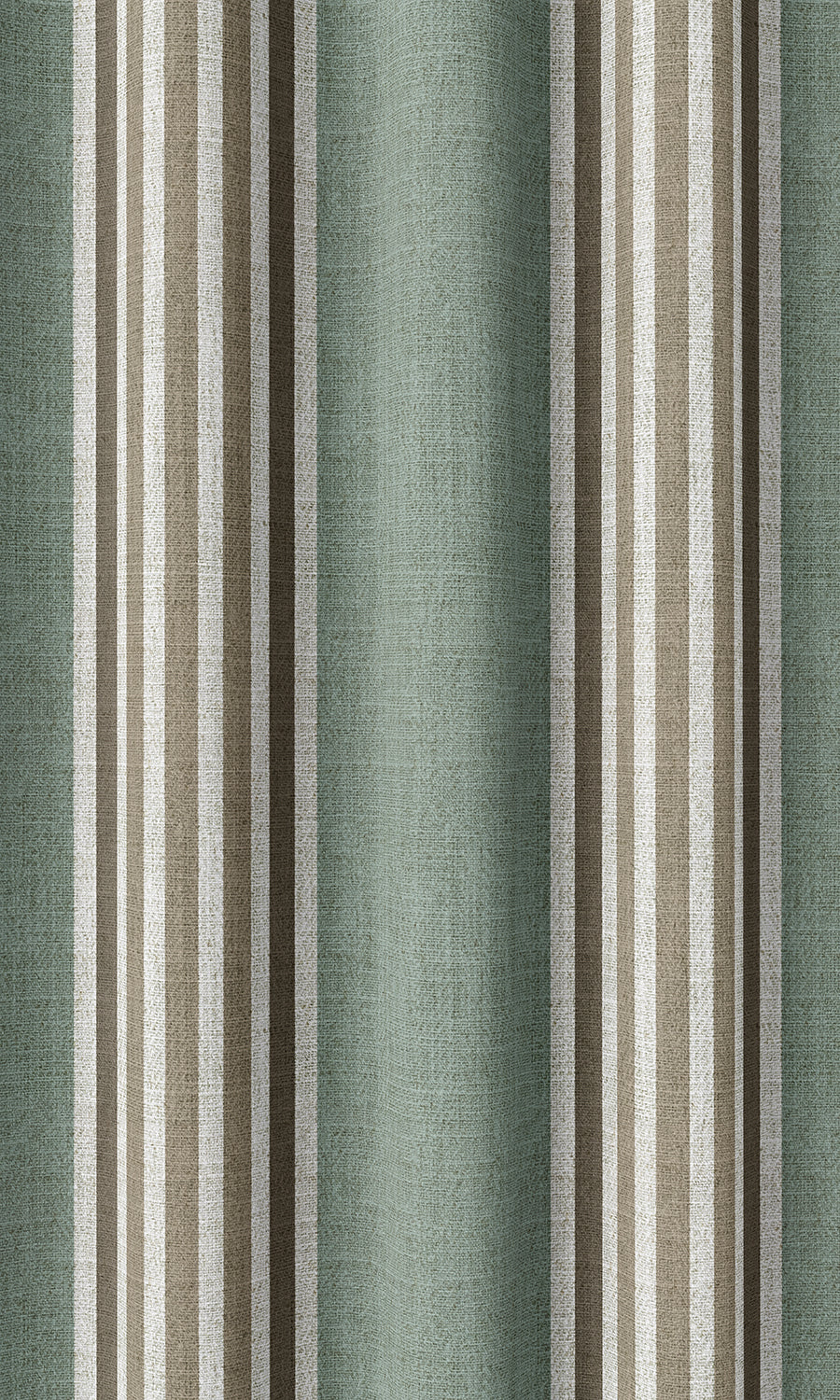 Striped Home Décor Fabric By the Metre (Duck Egg Blue/ Brown/ White)
