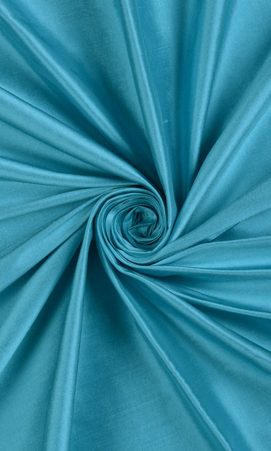 Shantung Silk Roman Blinds (Aqua Blue)