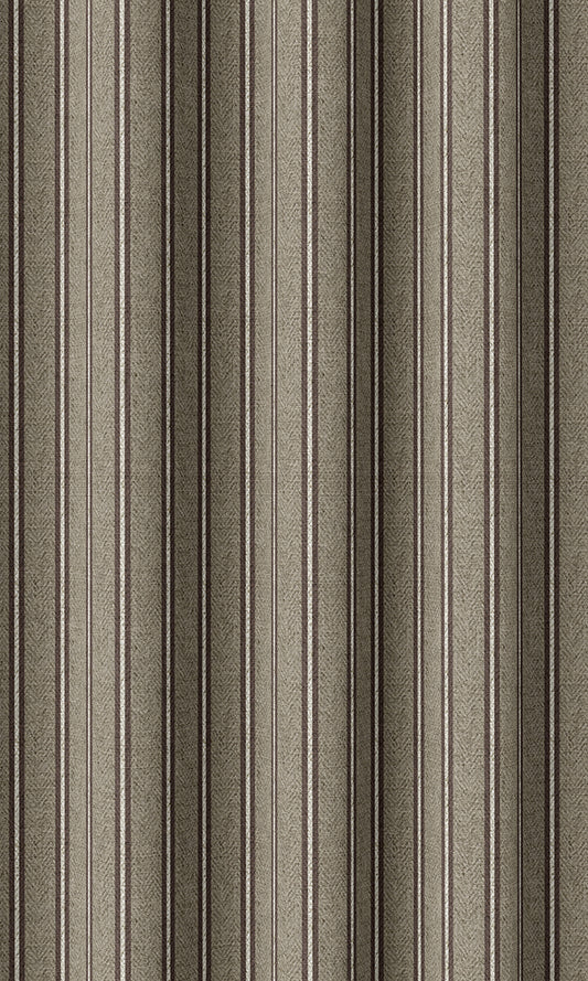 Striped Roman Shades (Beige & Brown)