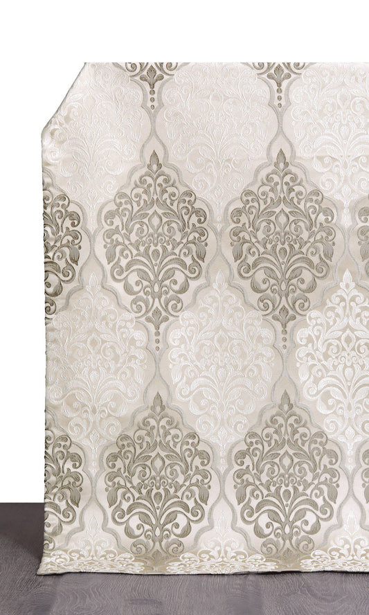Damask Home Décor Fabric Sample (Beige)