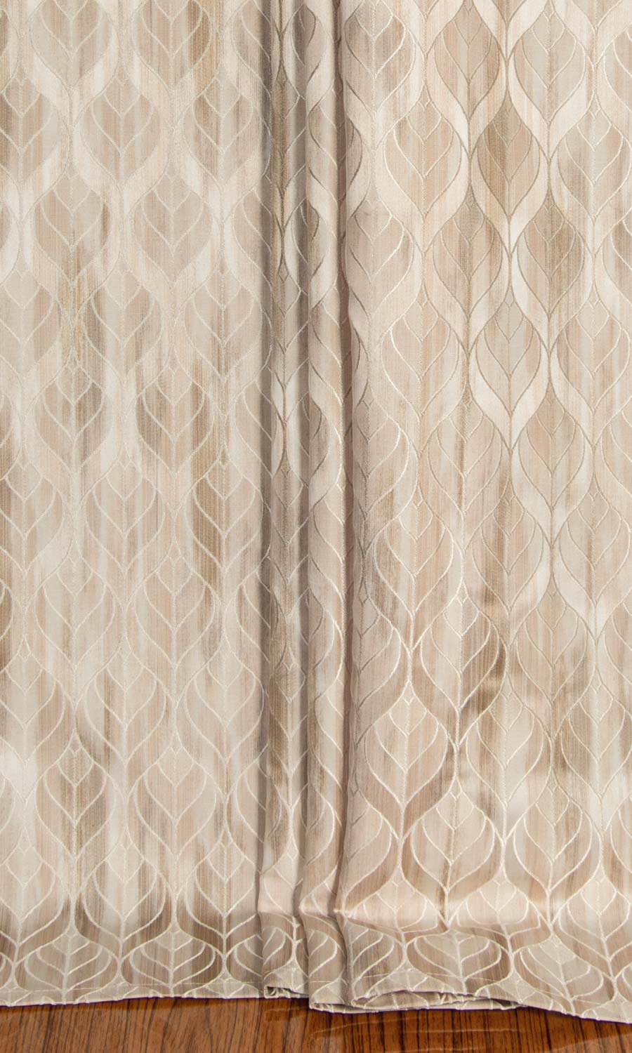 Petal Patterned Fabric Material By the Yard (Pale Beige/Brown)