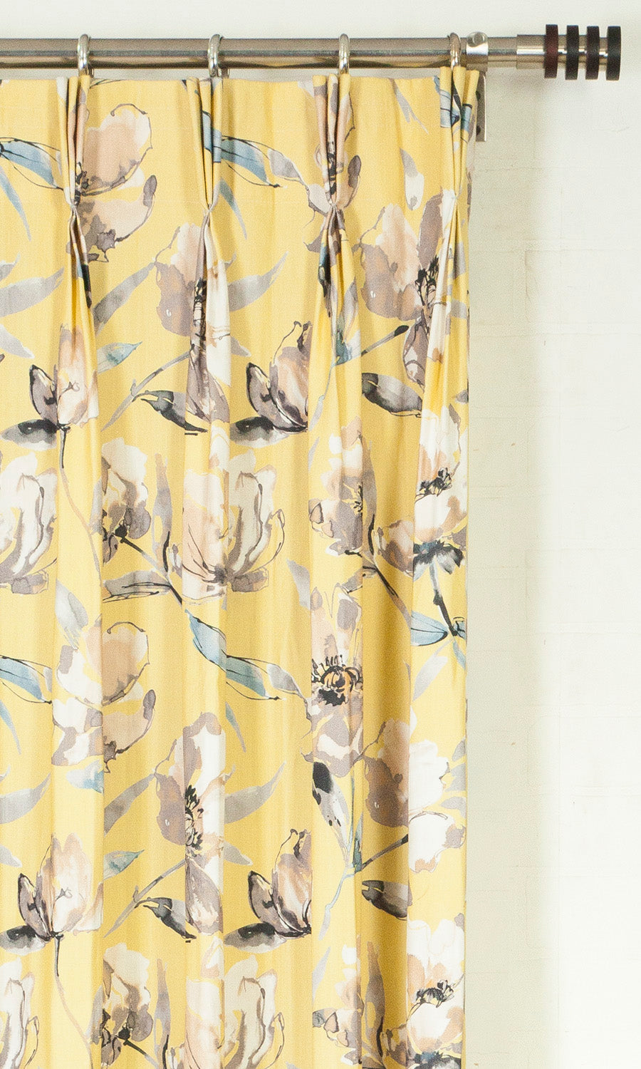 Floral Cotton Home Textile Fabric Material By the Metre (Yellow)
