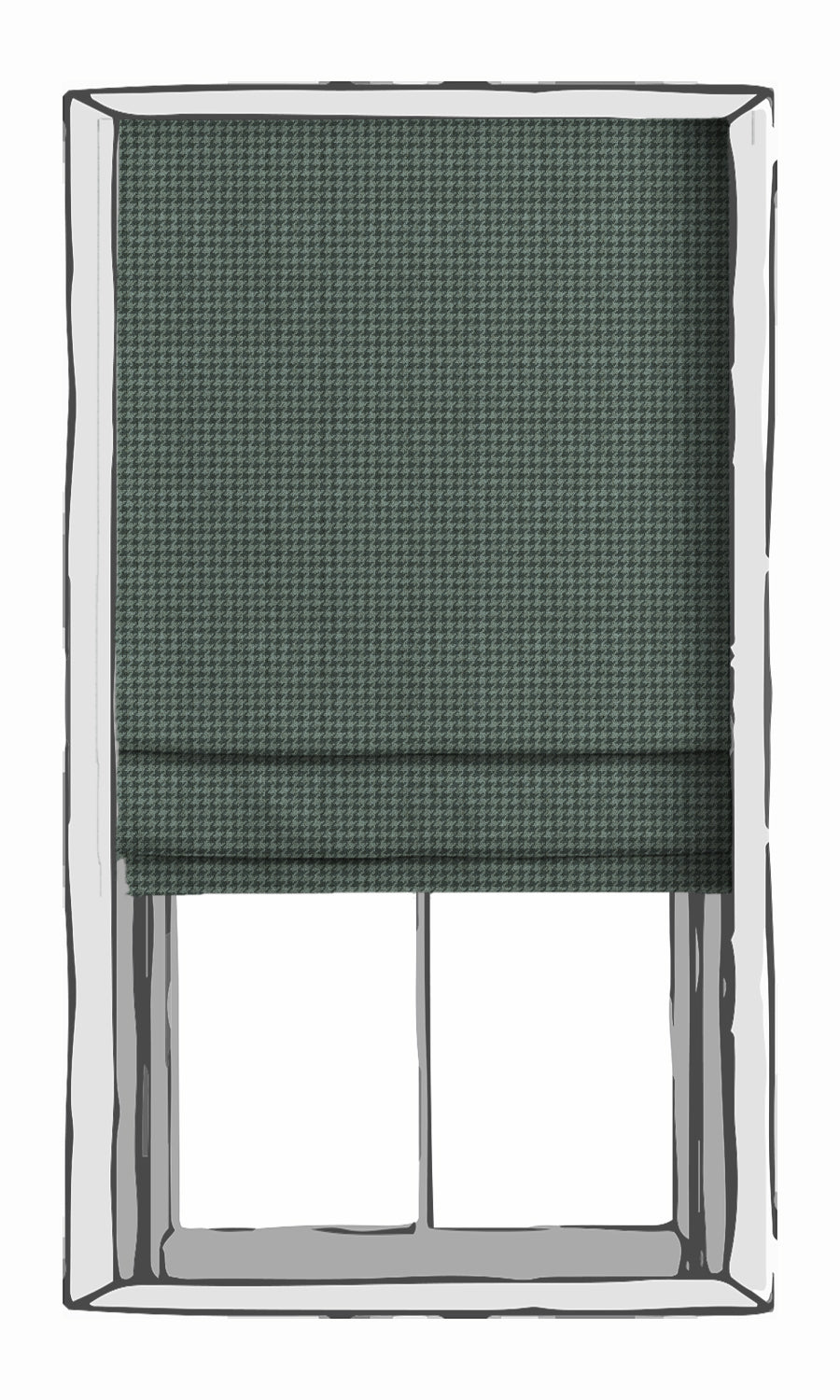 Houndstooth Patterned Window Treatments Fabric By the Metre (Blue)