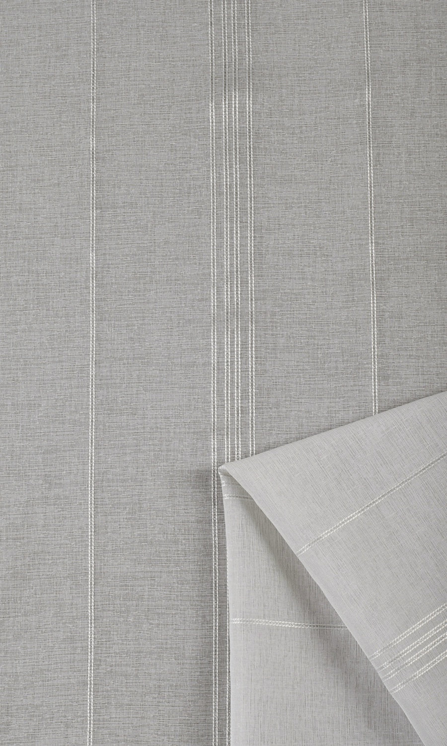 Striped Sheer Fabric Material By the Yard (Grey)