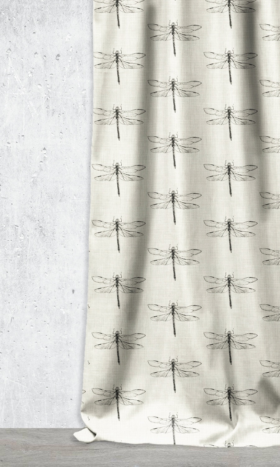 Dragonfly Print Home Décor Fabric By the Metre (Black/ White)