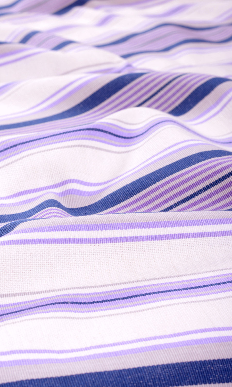 Striped Cotton Home Textile Fabric Material By the Yard (Violet/ White)