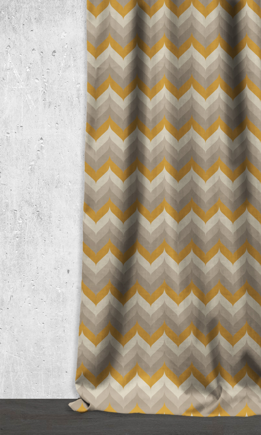 Light Blocking Home Décor Fabric By the Yard (Honey Yellow/ Grey)