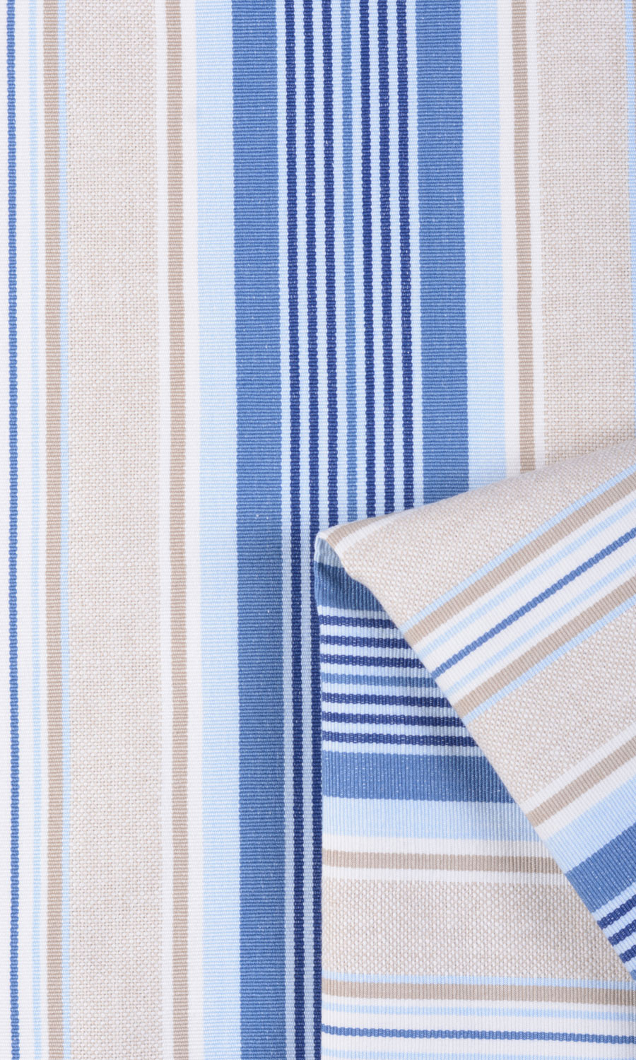 Barcode Striped Pattern  Home Textile Fabric Material By the Yard (Blue/ Beige)