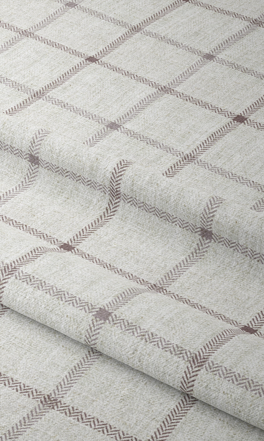Check Patterned Home Textile Fabric Material By the Yard (Oatmeal White)