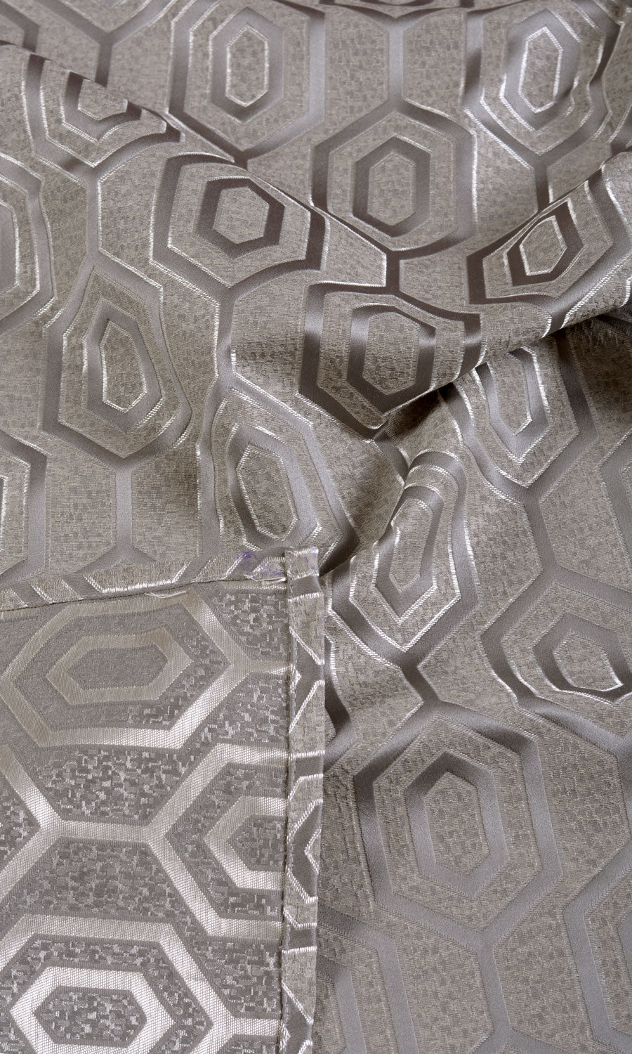 Jacquard Honeycomb Patterned  Fabric By the Yard for Curtains & Drapes (Grey)