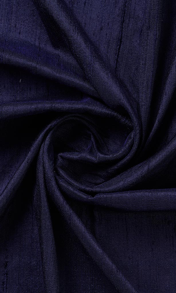 Pure Silk Home Décor Fabric By the Yard (Navy Blue)