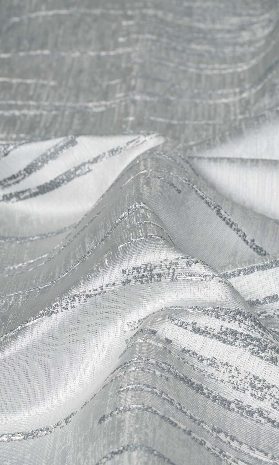 Abstract Patterned Fabric Material By the Yard (Steel Grey)