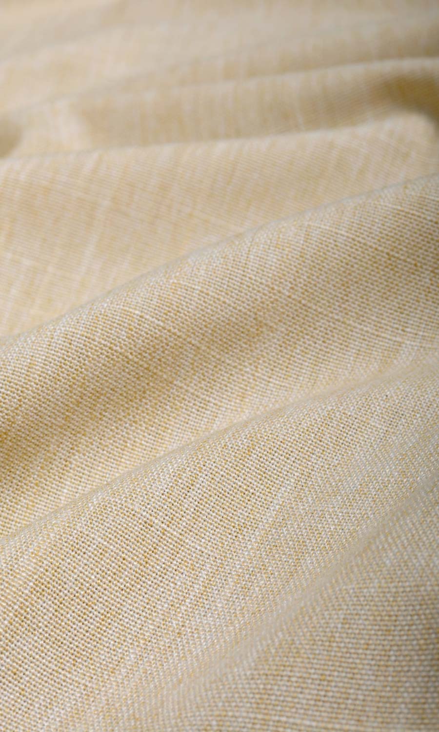 Plain Linen Texture Window Treatments Fabric By the Yard (Yellow Beige)