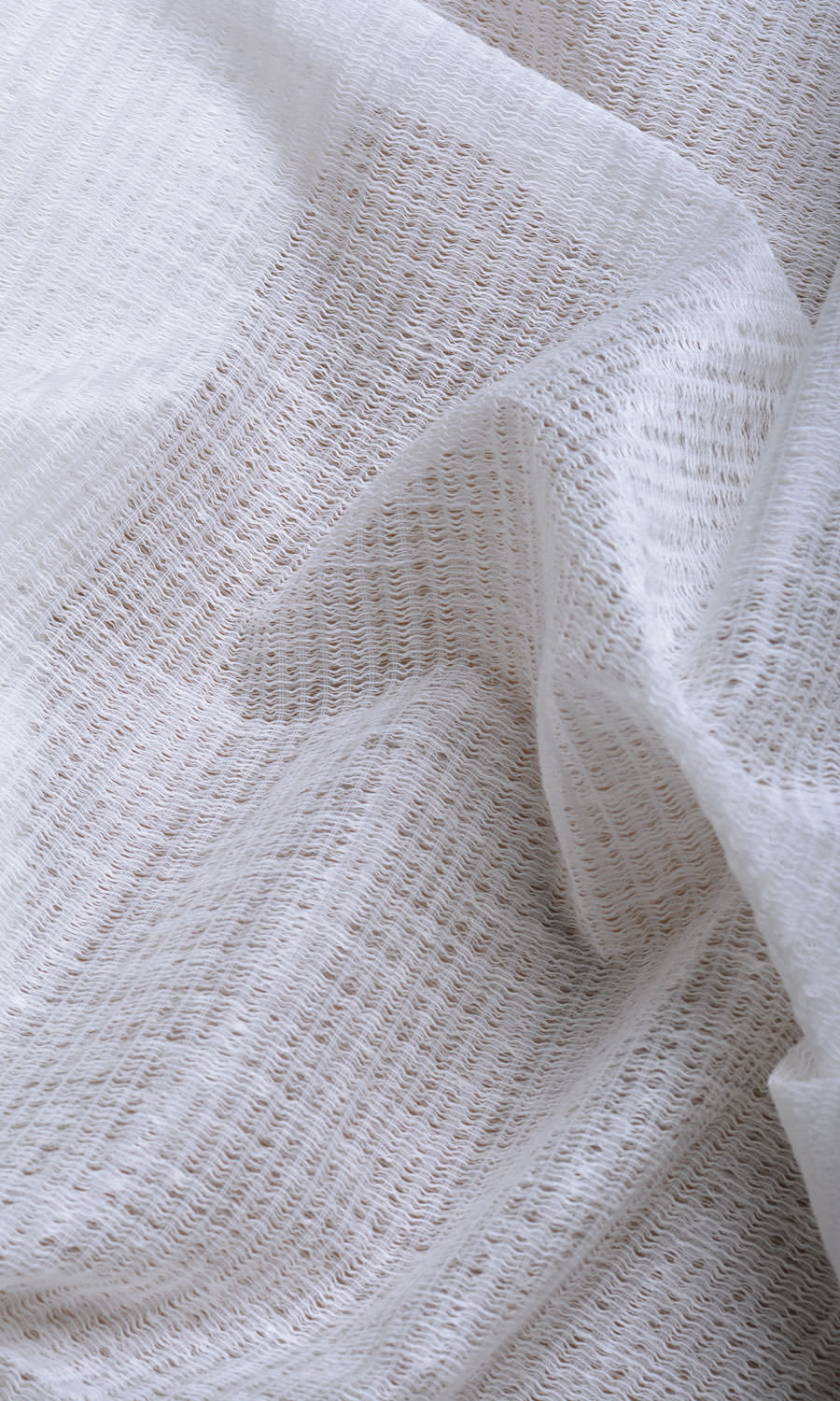 Cotton Blend Check Sheer Home Décor Fabric By the Yard (Milky White)